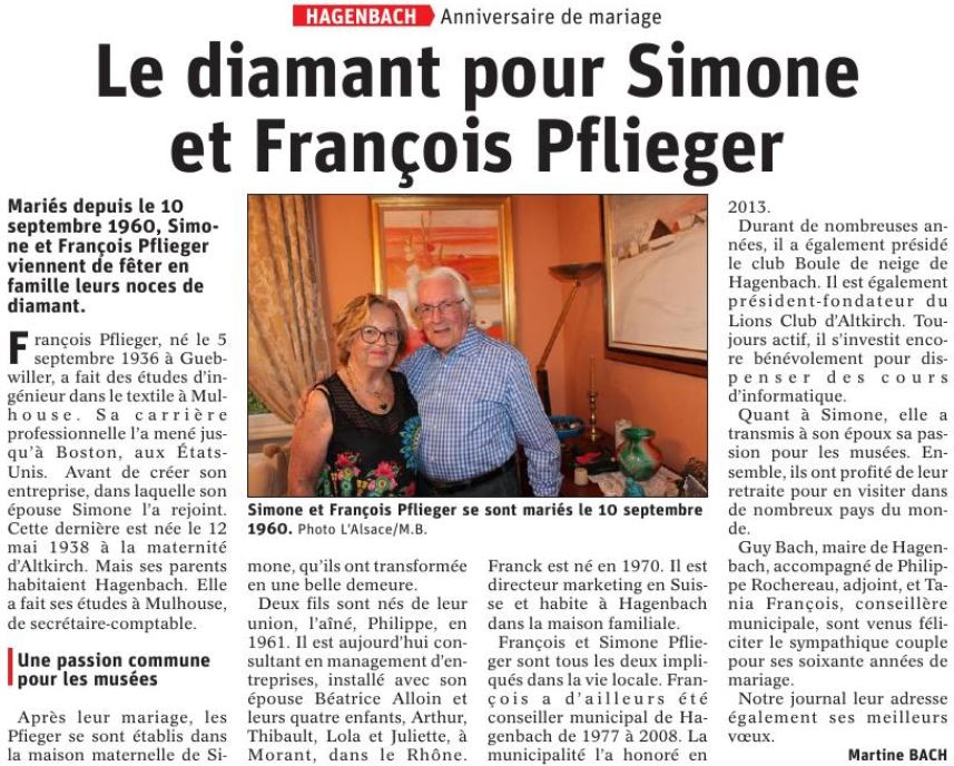 Article François PFLIEGER et Simone GESSIER