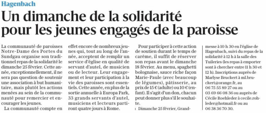 L'Alsace du 17 février 2024