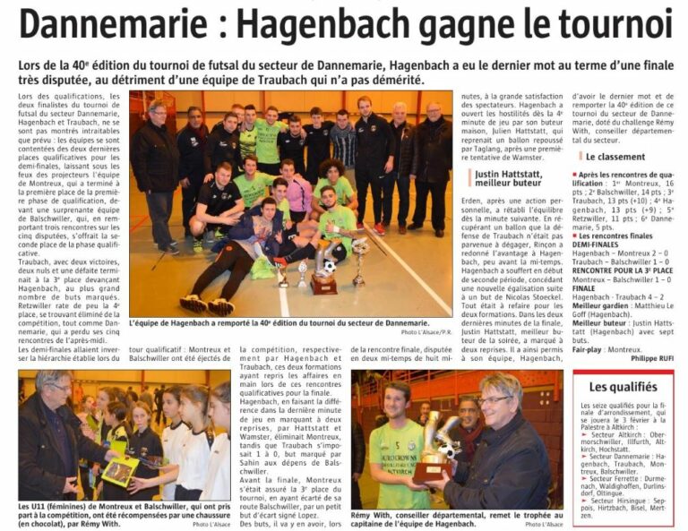 FUTSAL Hagenbach gagne le tournoi