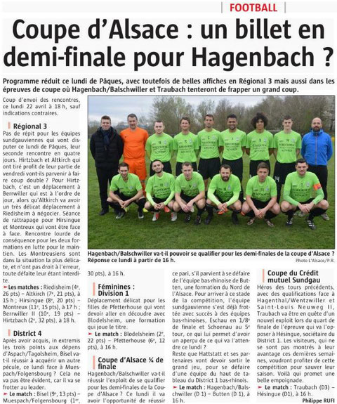 Hagenbach-Balschwiller en demi finale
