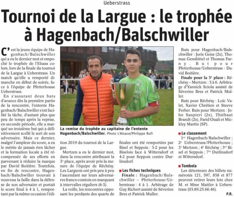 Journal L'Alsace du 1 août 2019