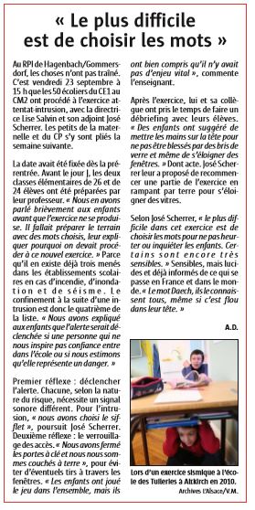 L'Alsace du 14 octobre 2016