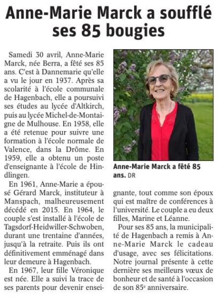 L'Alsace du 15 mai 2022