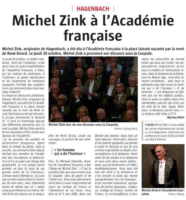 L'Alsace du 7 novembre 2018