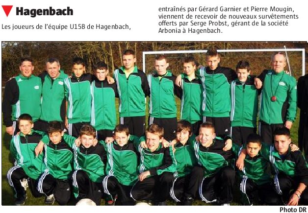 Survêtements offerts par la Sté Arbonia